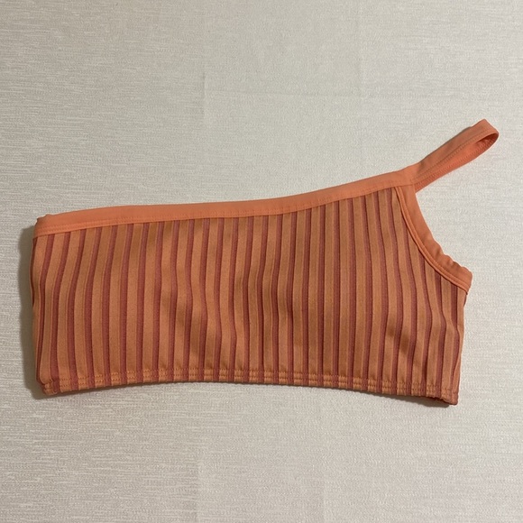 NWOT L*SPACE Women's Ribbed One Shoulder Bikini Top Size M - Picture 2 of 5